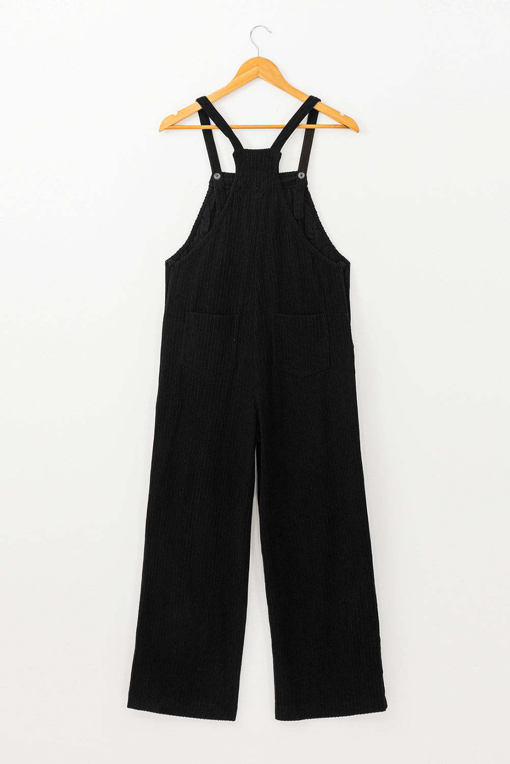 Solid Color Pocketed Corduroy Overall
