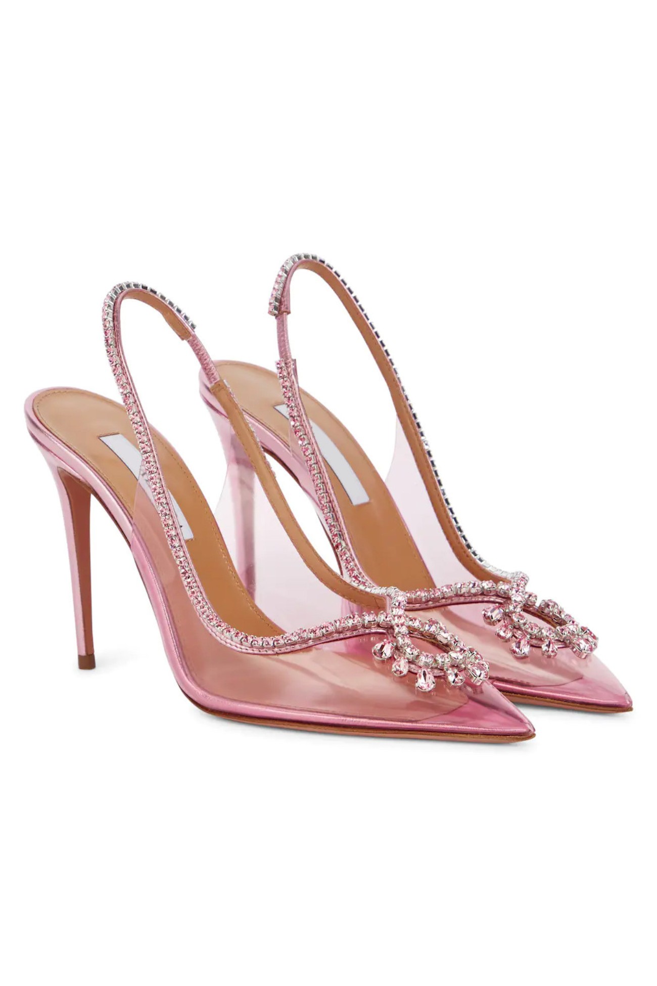 Clear Rhinestone Hollow Pointed Toe High Heels