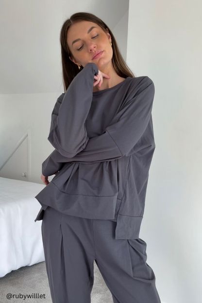 High Low Hem Sweatshirt Set