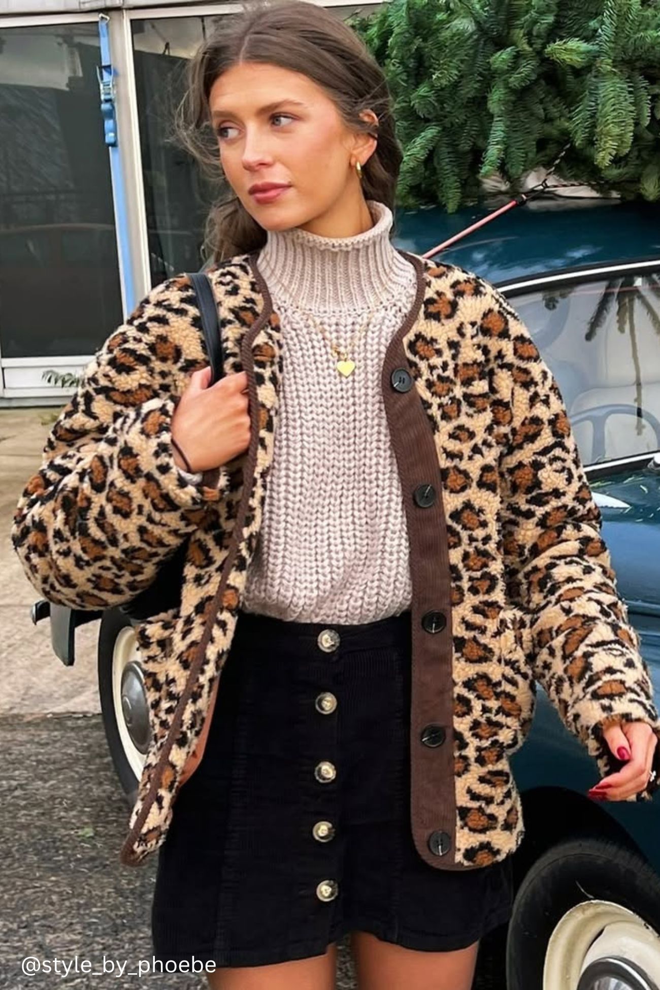 Leopard Print Button Down Coat