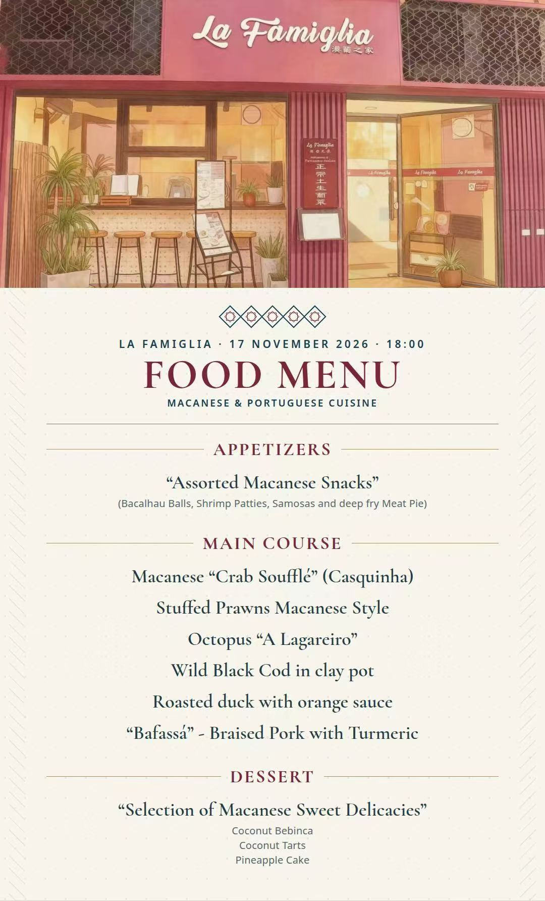Chateau Montelena 50 Anniversary x La Famiglia wine dinner