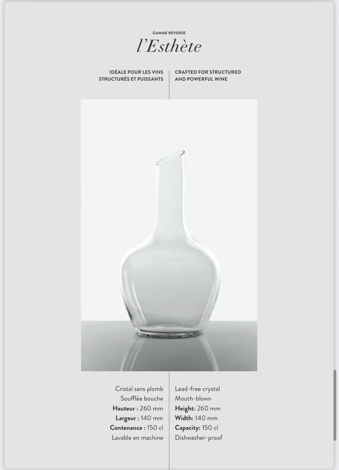 Sydonios L'Esthete Decanter 150cl