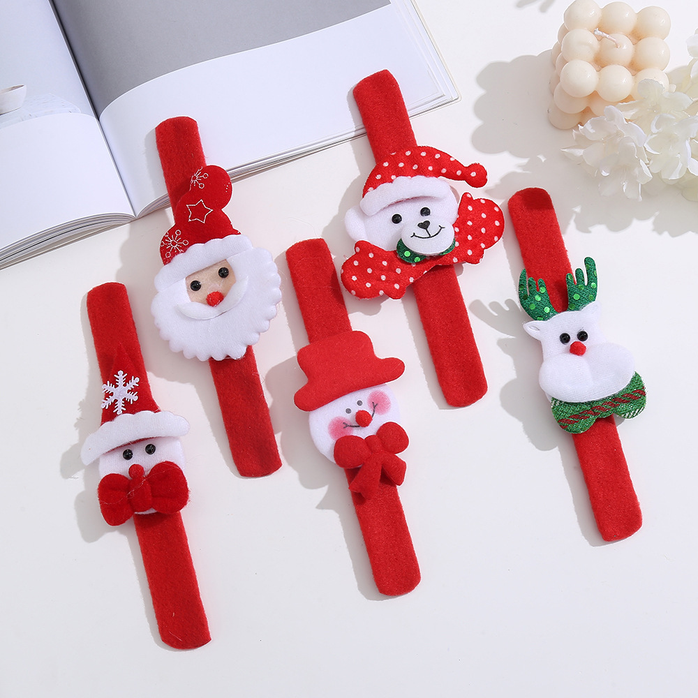 Weihnachtliches Schnapparmband-set, Lustiges Strumpffüller-geschenk Für Kinder, Schnapparmbänder Mit Weihnachtsmann, Rentier Und Schneemann (5er-pack) - namenecklacede