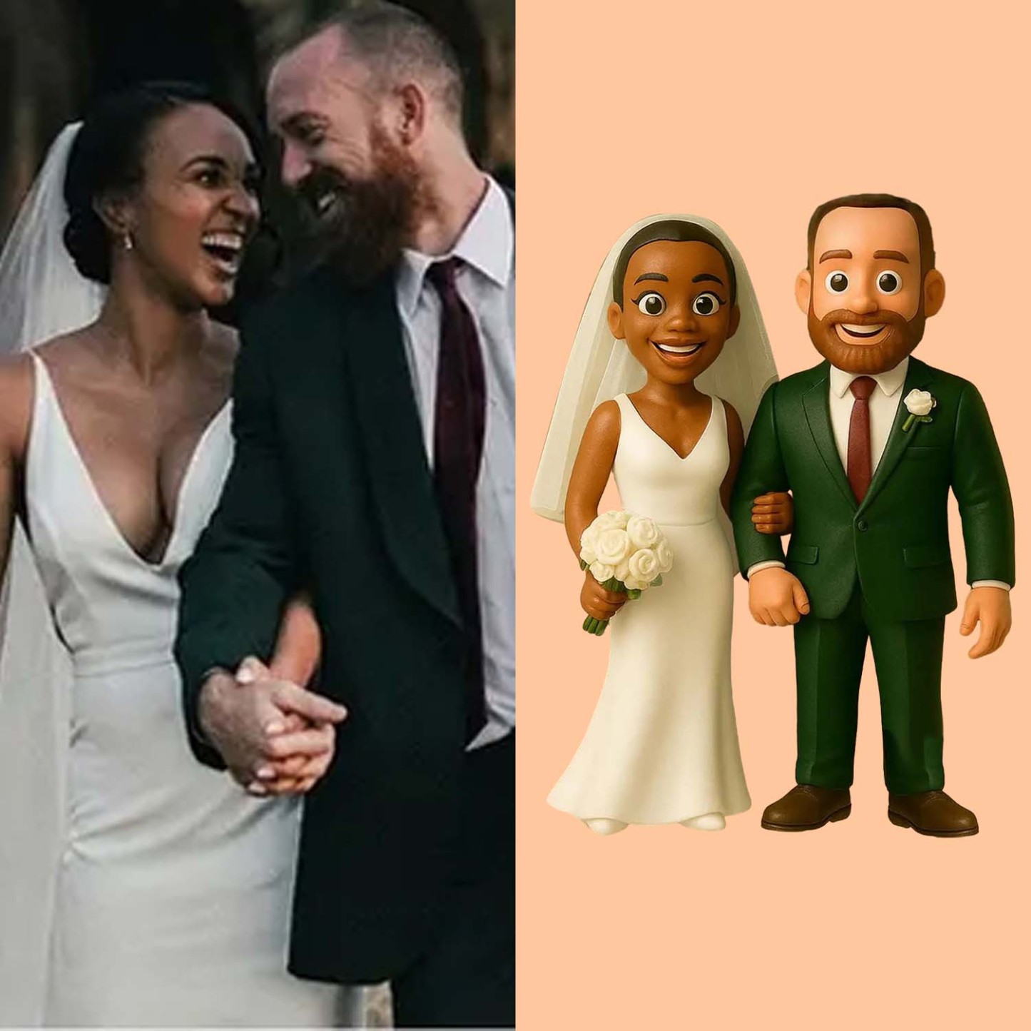 Wedding Gifts Custom Action Figure Personalized 3D Printed Figurine from AI Photo Romantic and Fun Gift for Husband