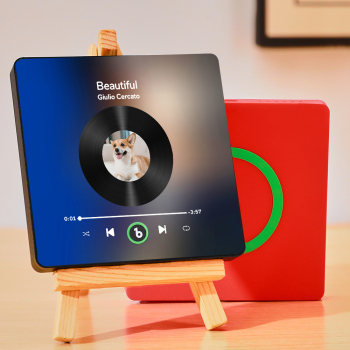 Geschenke Für Haustierliebhaber, Neues 4.0-upgrade, Individueller Musik-kühlschrankmagnet, Geschenk Für Paare, Bunter Rahmen, Album-kühlschrankmagnet, Kann Lieder Abspielen - namenecklacede