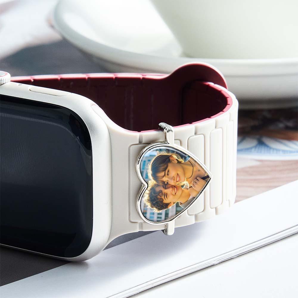 Uhrenarmband Mit Fotogravur, Personalisiertes Smartwatch-accessoire Mit Perlen