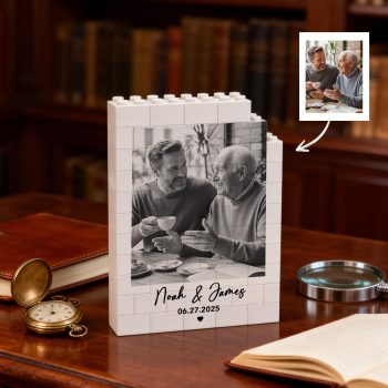 Benutzerdefinierter Foto-Puzzlerahmen – Bauen Sie sanfte Liebe auf, ein bedeutungsvolles Geschenk für Vater und Vater - namenecklacede