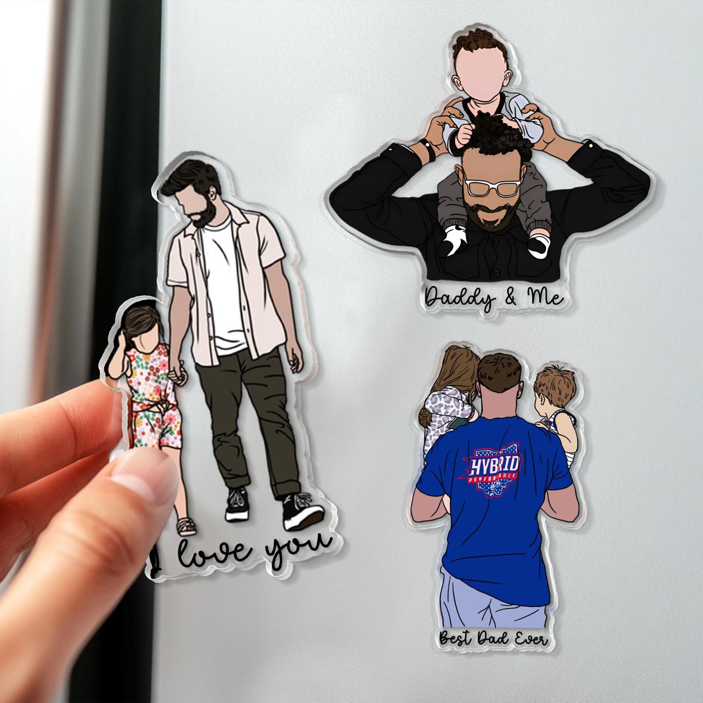 Personalisierter Auto-sonnenblendenclip Mit Foto – Individuelles Porträt Nach Foto, Gesichtsloses Porträt – Geschenk Für Frischgebackene Väter - namenecklacede