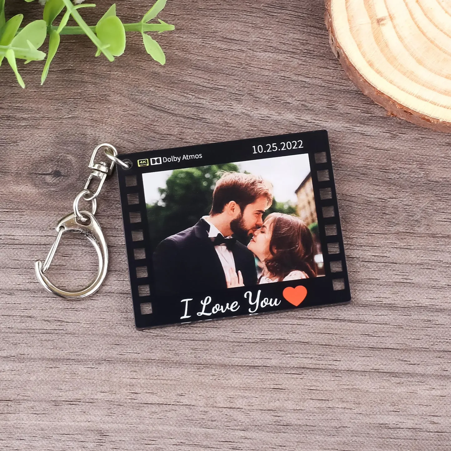 Personalisierter Schlüsselanhänger Mit Fotofilmstreifen, Individueller Filmrahmen-schlüsselanhänger, Valentinstagsgeschenk Für Filmstreifen - namenecklacede