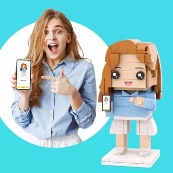 Geschenk Für Die Coole Mama: Individuell Gestaltbare Ganzkörper-figur Aus Bausteinen (1 Person) – Muttertagsgeschenk - namenecklacede