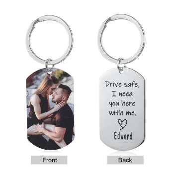 Kundenspezifischer Foto-schlüsselanhänger Mit Namens-valentinsgruß-geschenken Für Paare - ihrenamenskettede