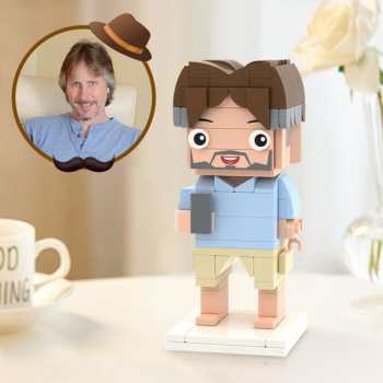 Individuell Gestaltbare Brick-figuren, Ganzkörperfigur, 1 Person – Das Perfekte Vatertagsgeschenk - namenecklacede