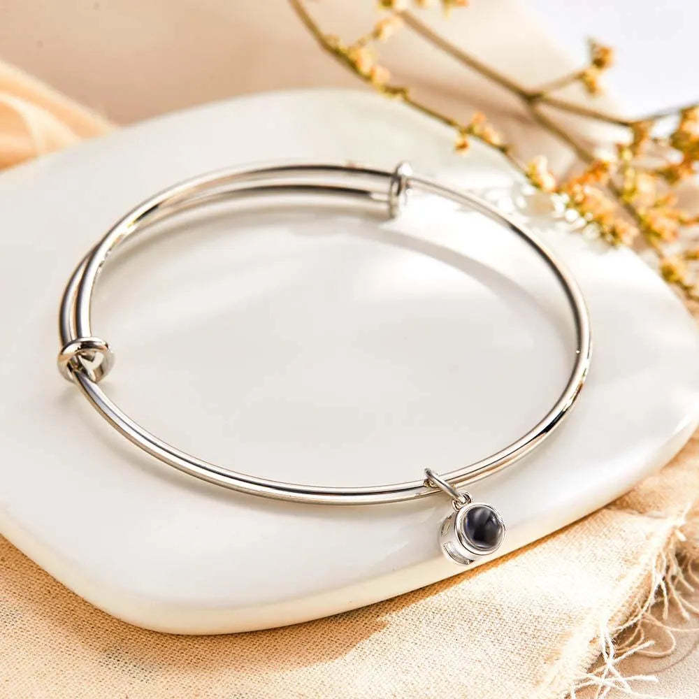Projektionsarmbänder Aus Edelstahl, Individuelle Projektionsarmbänder, Gewebte Fotoarmbänder, Erinnerungsgeschenke - ihrenamenskettede