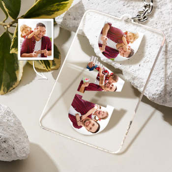 Personalisierter Foto-acryl-schlüsselanhänger, Besonderes Geschenk Zum Vatertag Für Papa - ihrenamenskettede