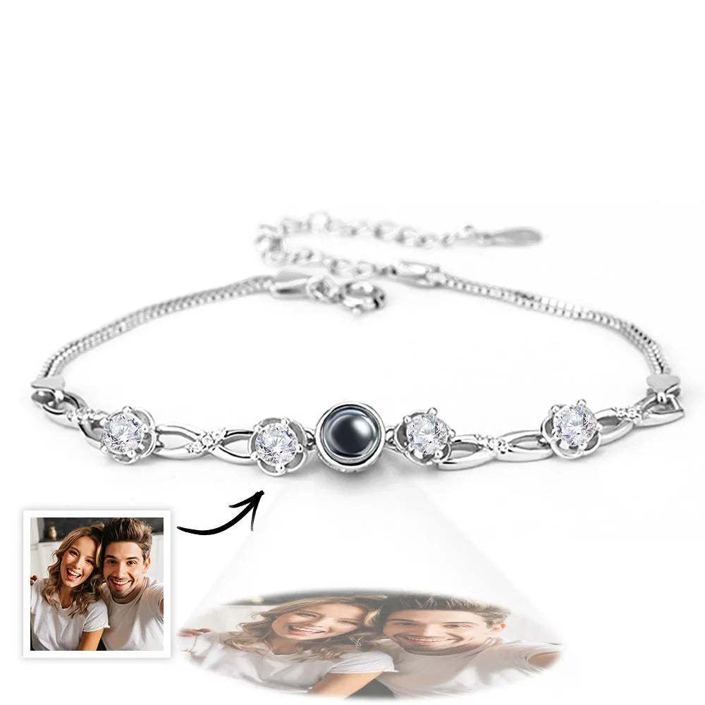 Projektionsarmbänder Aus Edelstahl, Individuelle Projektionsarmbänder, Gewebte Fotoarmbänder, Erinnerungsgeschenke - ihrenamenskettede