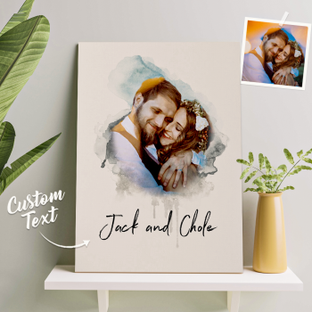 Benutzerdefinierte Wandkunst, Aquarellfoto, Aquarell-ölgemälde, Rahmenloses Valentinstagsgeschenk - ihrenamenskettede