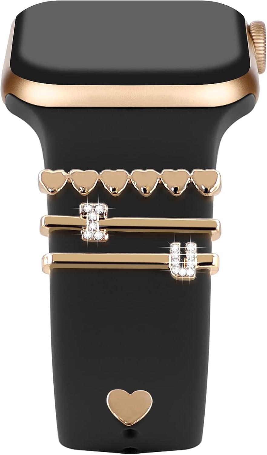Charm Fashion Dekorativer Ring Für Apple Watch Silikonarmband Charm Diamant Funkelnder Dekorativer Metall-charm (ohne Armband)