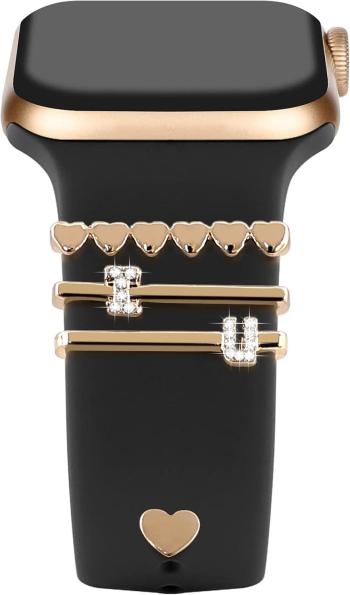 Charm Fashion Dekorativer Ring Für Apple Watch Silikonarmband Charm Diamant Funkelnder Dekorativer Metall-charm (ohne Armband) - namenecklacede