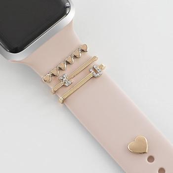 Charm Fashion Dekorativer Ring Für Apple Watch Silikonarmband Charm Diamant Funkelnder Dekorativer Metall-charm (ohne Armband) - namenecklacede