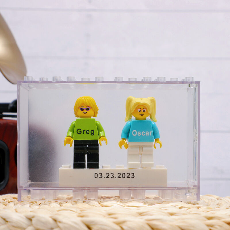 Benutzerdefinierte Minifiguren, Personalisierte Paar-blockfiguren Mit Optionalem Zubehör, Romantisches Geschenk Für Freund - ihrenamenskettede
