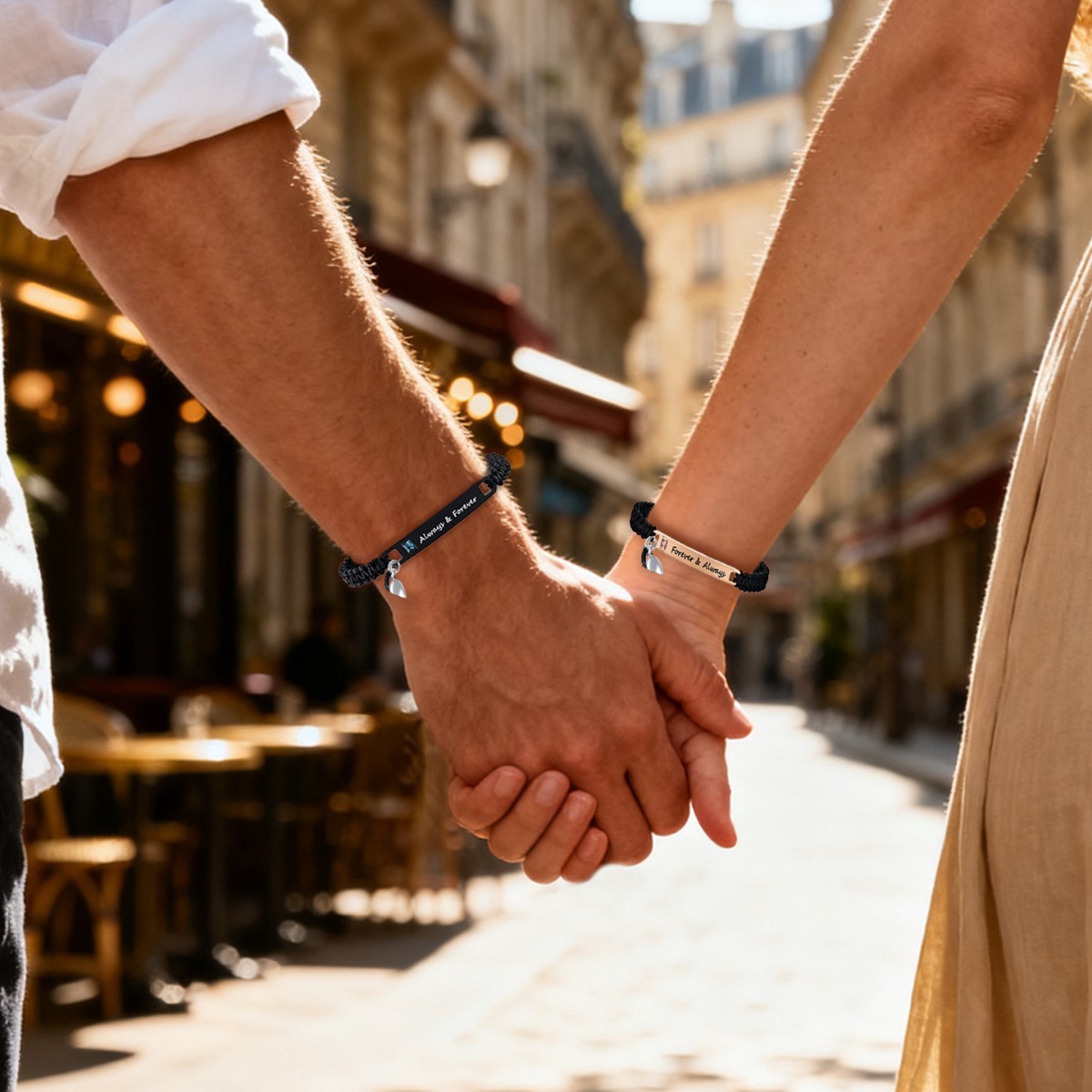 Valentinstagsgeschenk: Magnetisches Partnerarmband-set Mit Personalisiertem Namen Und Geburtsstein, Passendes Herz-magnet-set, Personalisierte Partnerarmbänder Mit Halbem Herzanhänger - namenecklacede