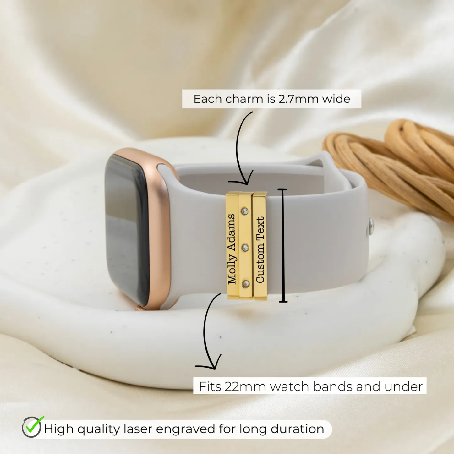 Personalisierter Uhrenarmband-namensanhänger, Individuelles Geschenk Für Sie, Apple Watch Charms Zubehör, Geschenk Für Freundin, Weihnachtsgeschenk, Muttertag - namenecklacede