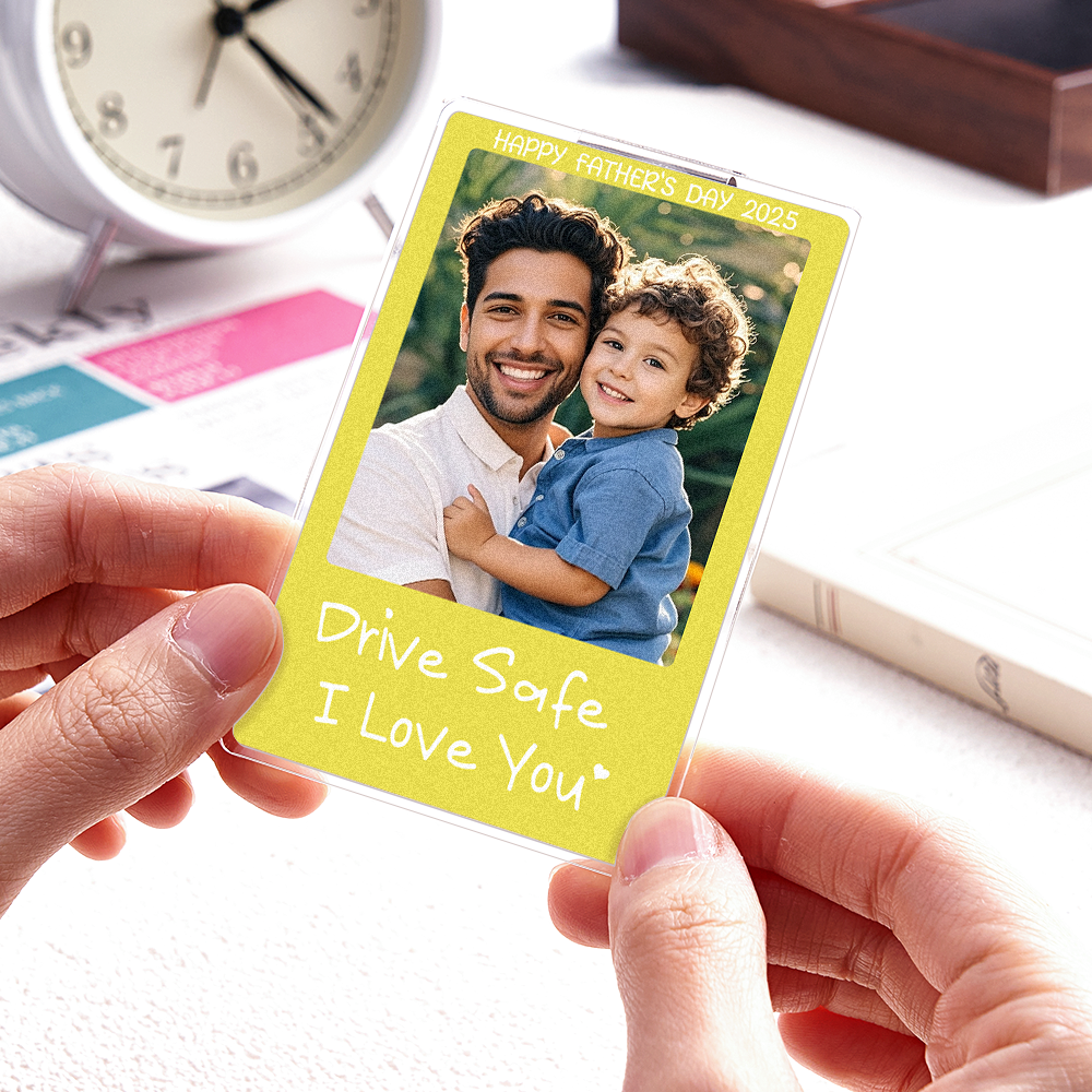 Sonnenblendenclip Mit Foto – Individueller Sonnenblendenclip „fahr Vorsichtig, Ich Liebe Dich" – Geschenkidee Fürs Auto - namenecklacede