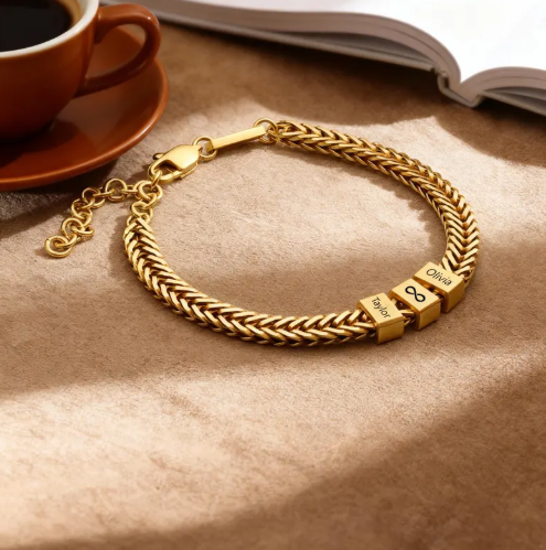 Personalisiertes Herrenarmband Mit Namensgravur, Armband, Geschenk Zum Vatertag Oder Valentinstag Für Den Ehemann - namenecklacede