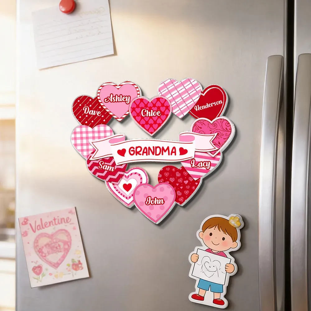 Personalisierter Herz-kühlschrankmagnet Mit Namen – Romantisches Erinnerungsgeschenk Für Paare - namenecklacede