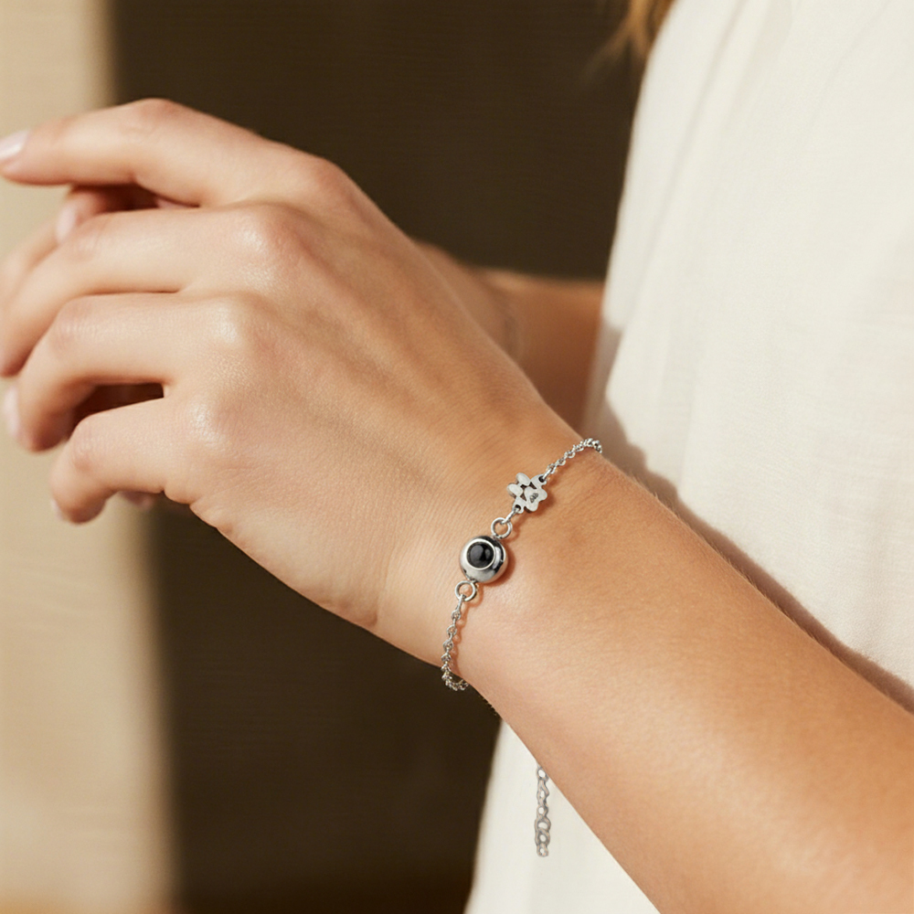 Armband Mit Haustiernamen Und Foto, Personalisiertes Armband Mit Haustierprojektion Für Frauen, Geschenk Für Tierliebhaber - namenecklacede