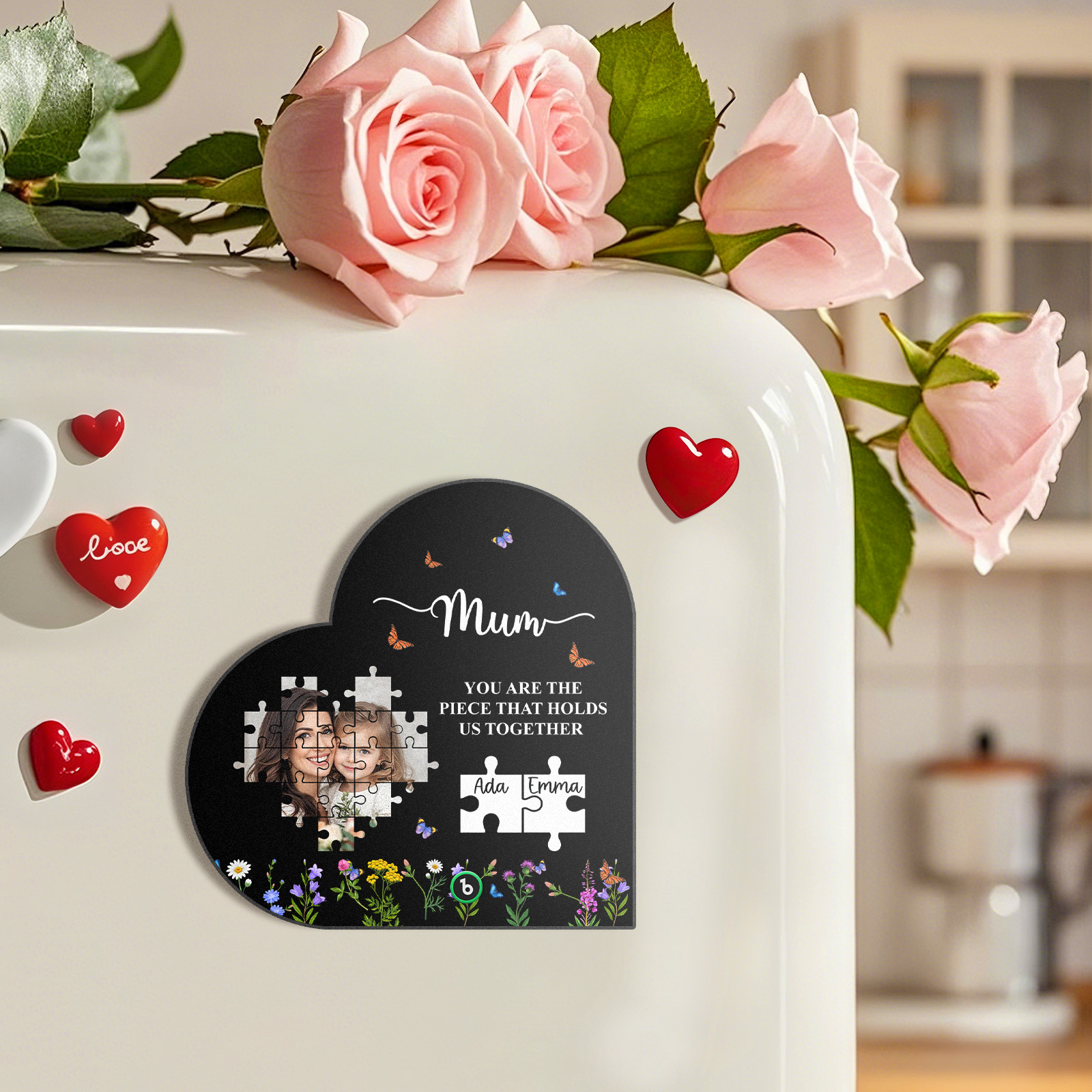 Personalisierter Musik-kühlschrankmagnet „du Bist Das Stück, Das Uns Zusammenhält", Muttertagsgeschenke, Geschenk Für Mama