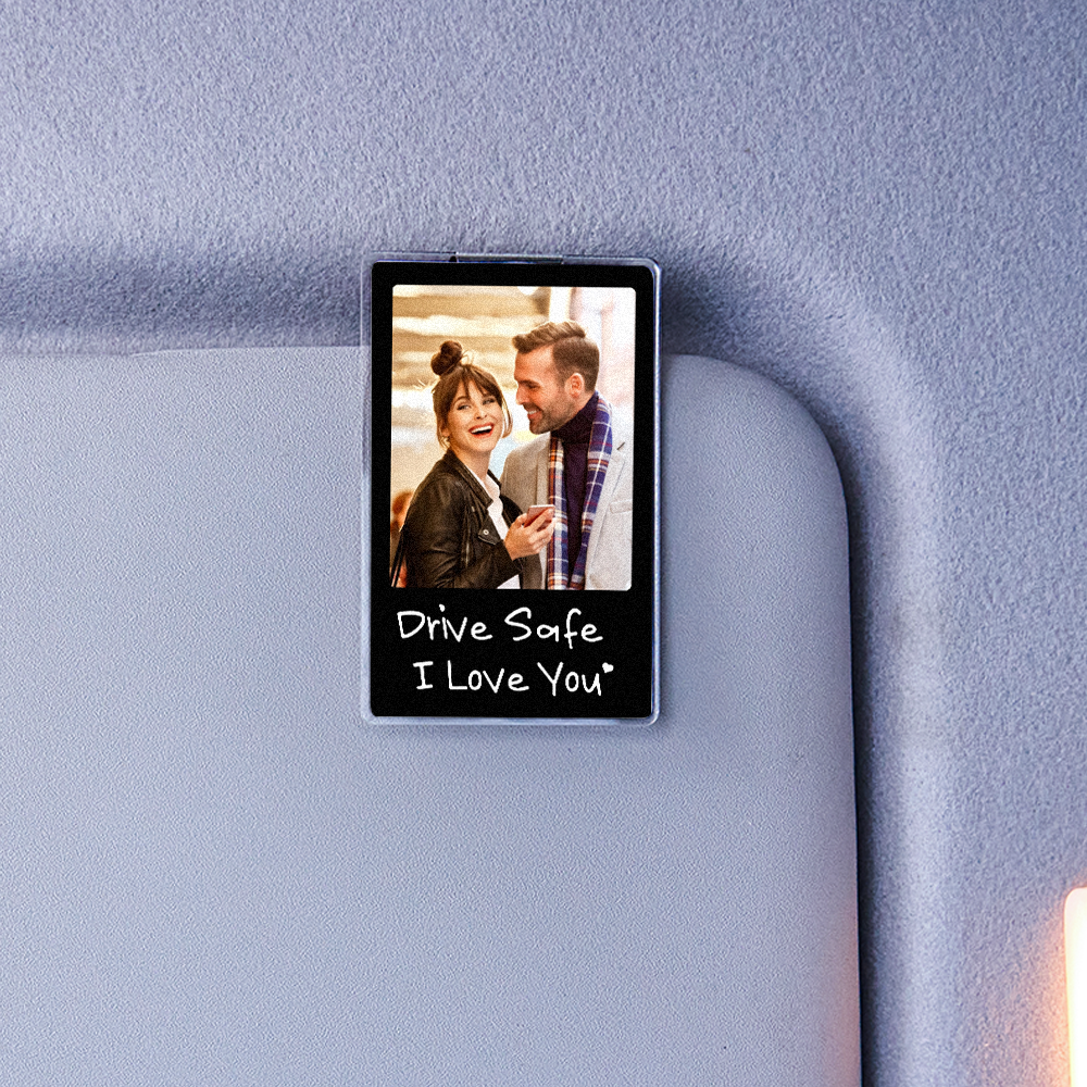 Sonnenblendenclip Mit Foto – Individueller Sonnenblendenclip „fahr Vorsichtig, Ich Liebe Dich" – Geschenkidee Fürs Auto - namenecklacede