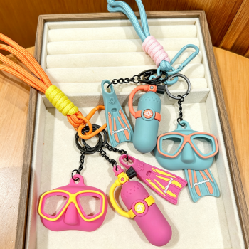 Schlüsselanhänger-Set Für Tauchausrüstung, Mini-Sauerstofftank, Maske, Flossen, Schlüsselanhänger, Taschenanhänger, Geschenk - namenecklacede