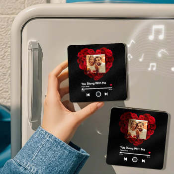Musik-kühlschrankmagnet, Personalisiertes Foto, Rosenherz, Musik-kühlschrankmagnet, Individueller Mehrfarbiger Wand-fotoaufkleber, Musik-kühlschrankmagnet, Kann Lieder Abspielen - ihrenamenskettede