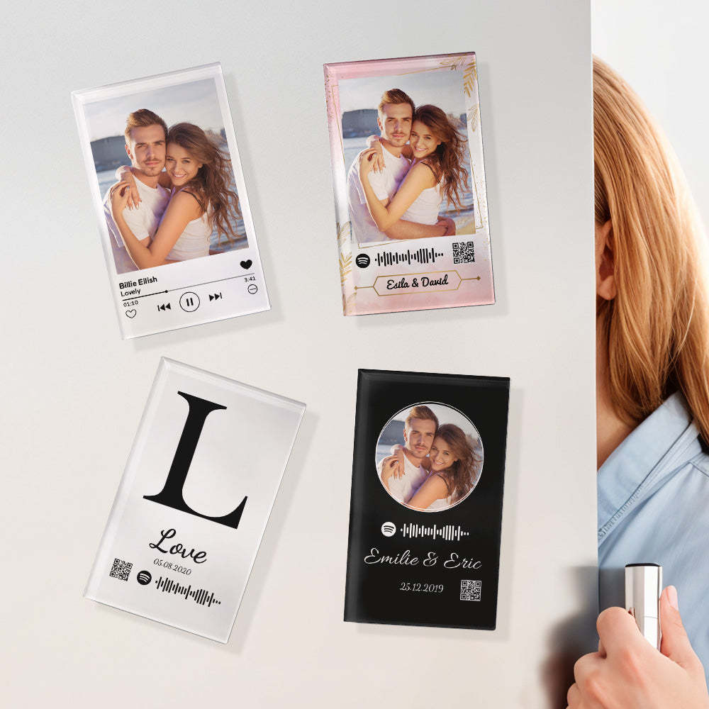 Nfc-musik-kühlschrankmagnet Aus Acryl, Individueller Musik-lied-kühlschrankmagnet, Personalisierter Musik-kühlschrankmagnet, Kann Lieder Abspielen - ihrenamenskettede