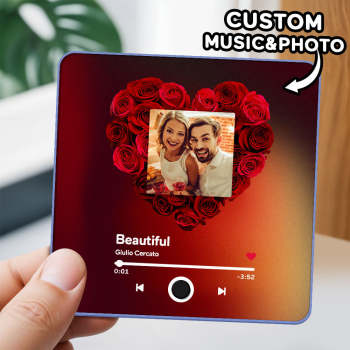 Musik-kühlschrankmagnet, Personalisiertes Foto, Liebesherz, Musik-kühlschrankmagnet, Individueller Mehrfarbiger Wand-fotoaufkleber, Musik-kühlschrankmagnet, Kann Lieder Abspielen - ihrenamenskettede