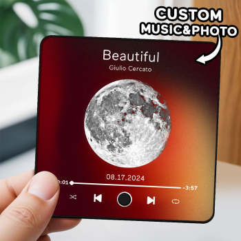 Musik-kühlschrankmagnet, Personalisierter Mondphasen-musik-kühlschrankmagnet, Individueller Mehrfarbiger Wand-fotoaufkleber, Musik-kühlschrankmagnet, Kann Lieder Abspielen - ihrenamenskettede