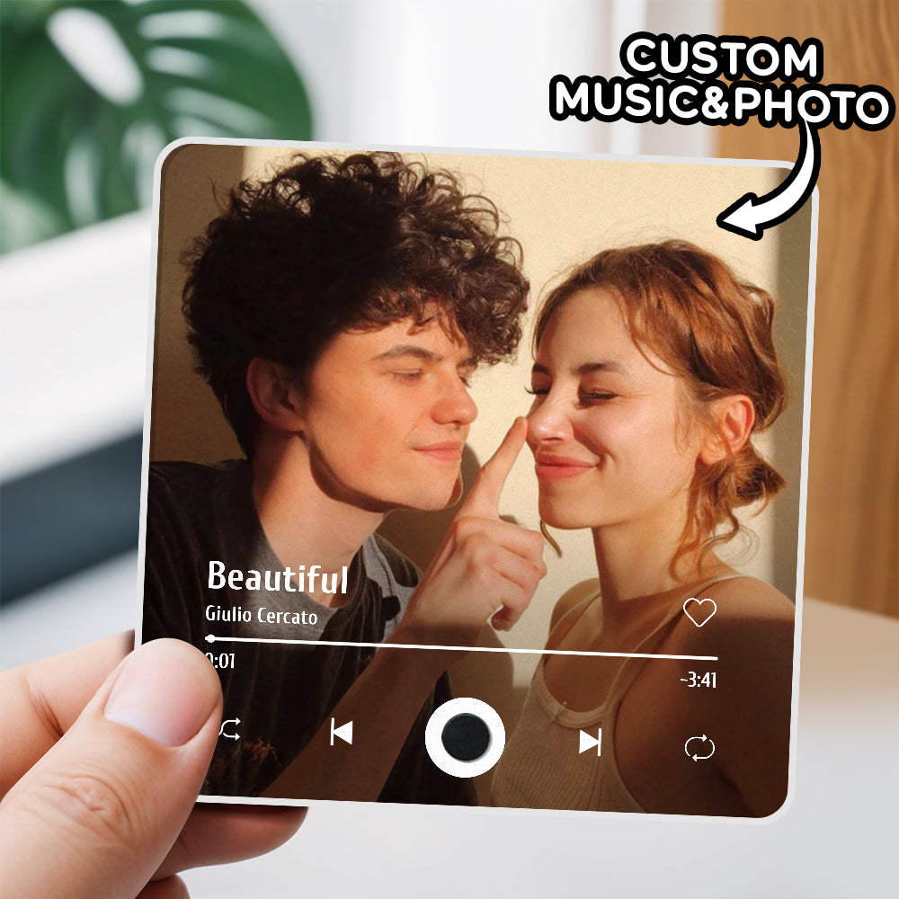 Personalisierter Fotoalbum-kühlschrankmagnet, Musik-wand-fotoaufkleber, Musikbewegung, Die Ohne Handy Abgespielt Werden Kann, Music Fridge Magnet Pro