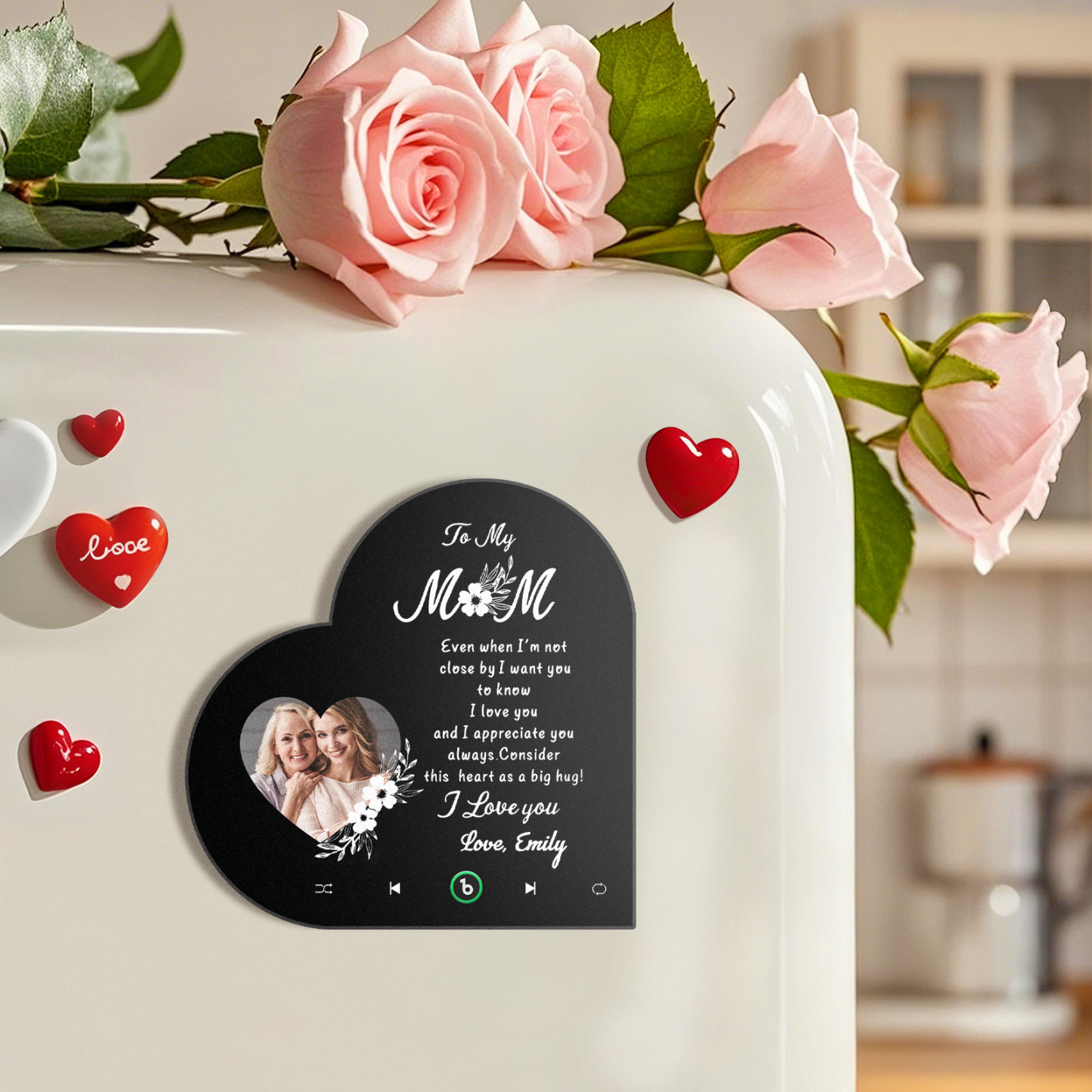 Personalisierter Musik-kühlschrankmagnet „du Bist Das Stück, Das Uns Zusammenhält", Muttertagsgeschenke, Geschenk Für Mama - namenecklacede