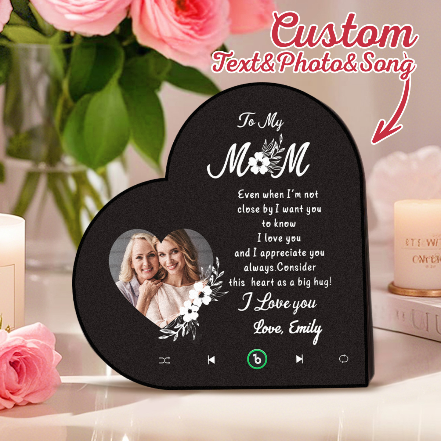 Personalisierter Musik-kühlschrankmagnet „du Bist Das Stück, Das Uns Zusammenhält", Muttertagsgeschenke, Geschenk Für Mama - namenecklacede