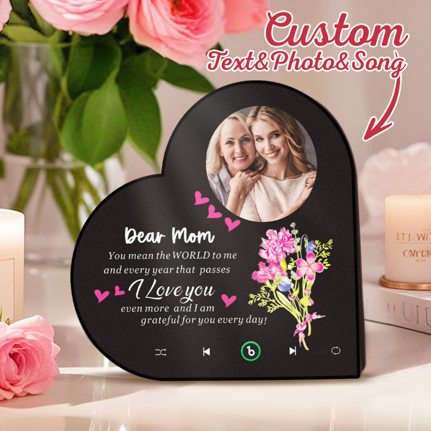 Personalisierter Musik-kühlschrankmagnet „du Bist Das Stück, Das Uns Zusammenhält", Muttertagsgeschenke, Geschenk Für Mama - namenecklacede