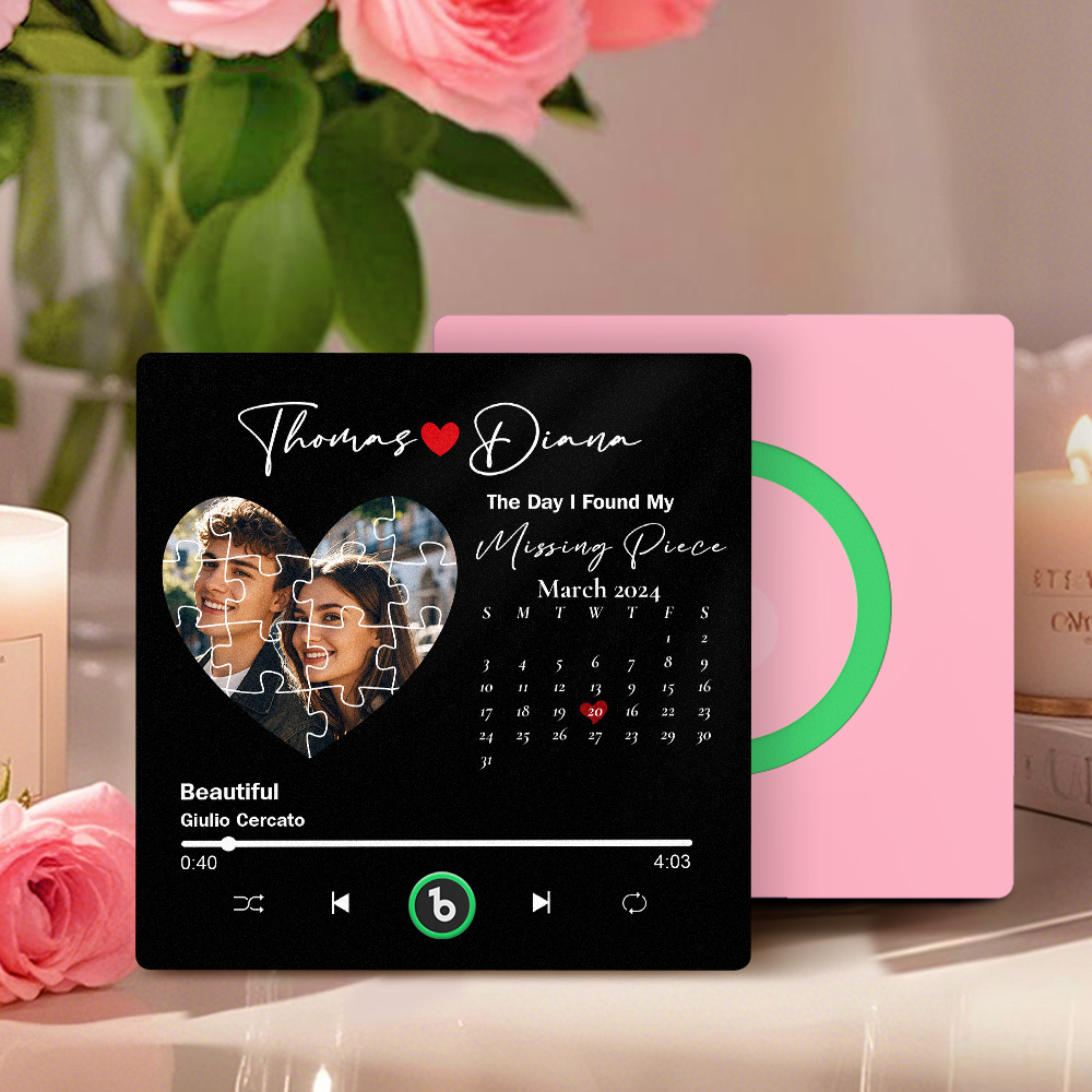 Neuer 4.0-upgrade-kühlschrankmagnet Mit Benutzerdefinierter Musik, Bunter Rahmen, Album-kühlschrankmagnet, Kann Lieder Abspielen, Geschenk Für Paare, Kann Ihre Musik Hochladen - namenecklacede