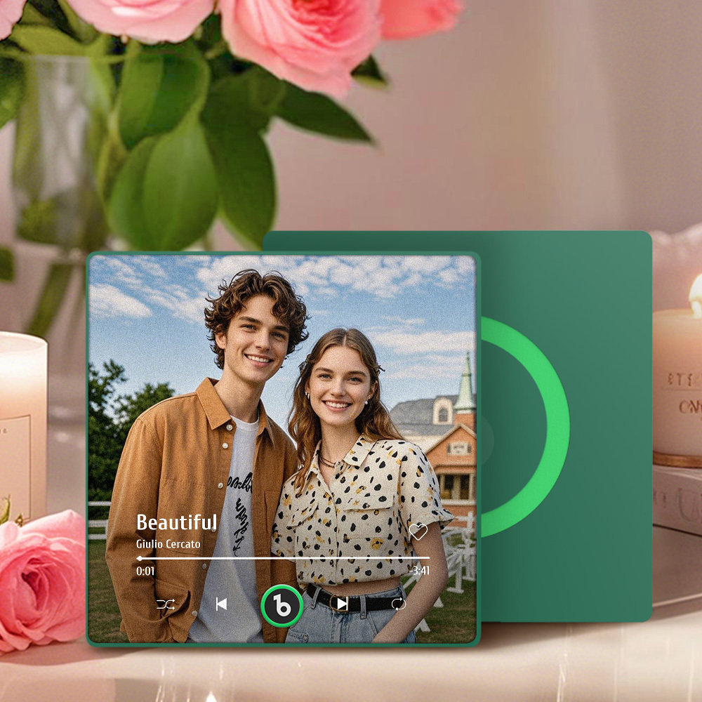 Neuer 4.0-upgrade-kühlschrankmagnet Mit Benutzerdefinierter Musik, Bunter Rahmen, Album-kühlschrankmagnet, Kann Lieder Abspielen, Geschenk Für Paare, Kann Ihre Musik Hochladen - namenecklacede