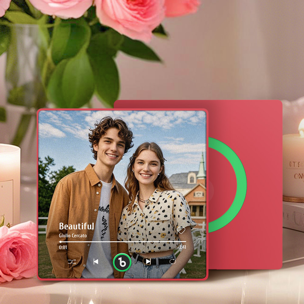 Neuer 4.0-upgrade-kühlschrankmagnet Mit Benutzerdefinierter Musik, Bunter Rahmen, Album-kühlschrankmagnet, Kann Lieder Abspielen, Geschenk Für Paare, Kann Ihre Musik Hochladen - namenecklacede