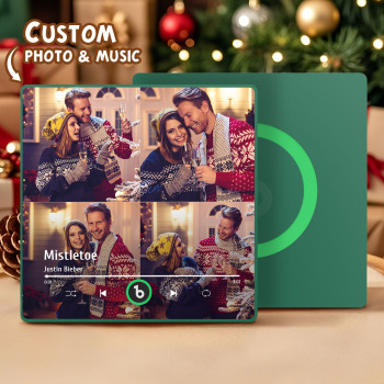 Personalisierter Musik-kühlschrankmagnet Mit Buntem Rahmen, Personalisierter Album-kühlschrankmagnet, Der Lieder Abspielen Kann, Weihnachtsgeschenk - namenecklacede