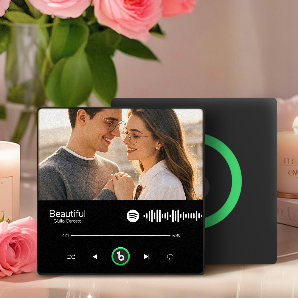 Neuer 4.0-upgrade-kühlschrankmagnet Mit Benutzerdefinierter Musik, Bunter Rahmen, Album-kühlschrankmagnet, Kann Lieder Abspielen, Geschenk Für Paare, Kann Ihre Musik Hochladen - namenecklacede