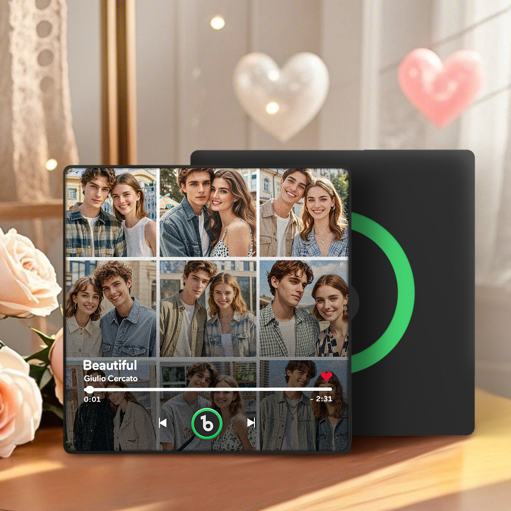 Neuer 4.0-upgrade-kühlschrankmagnet Mit Benutzerdefinierter Musik, Bunter Rahmen, Album-kühlschrankmagnet, Kann Lieder Abspielen, Geschenk Für Paare, Kann Ihre Musik Hochladen - namenecklacede