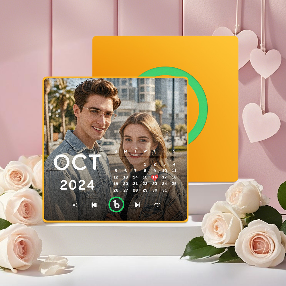 Neuer 4.0-upgrade-kühlschrankmagnet Mit Benutzerdefinierter Musik, Bunter Rahmen, Album-kühlschrankmagnet, Kann Lieder Abspielen, Geschenk Für Paare, Kann Ihre Musik Hochladen - namenecklacede