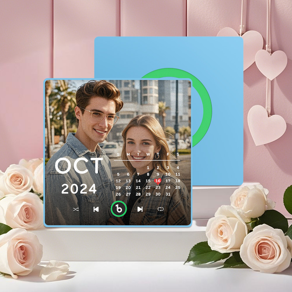 Neuer 4.0-upgrade-kühlschrankmagnet Mit Benutzerdefinierter Musik, Bunter Rahmen, Album-kühlschrankmagnet, Kann Lieder Abspielen, Geschenk Für Paare, Kann Ihre Musik Hochladen - namenecklacede