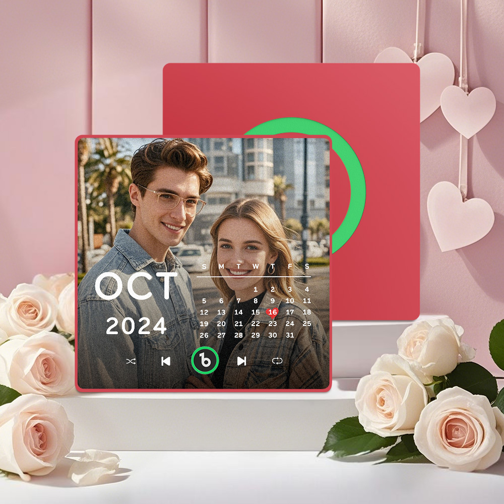 Neuer 4.0-upgrade-kühlschrankmagnet Mit Benutzerdefinierter Musik, Bunter Rahmen, Album-kühlschrankmagnet, Kann Lieder Abspielen, Geschenk Für Paare, Kann Ihre Musik Hochladen - namenecklacede